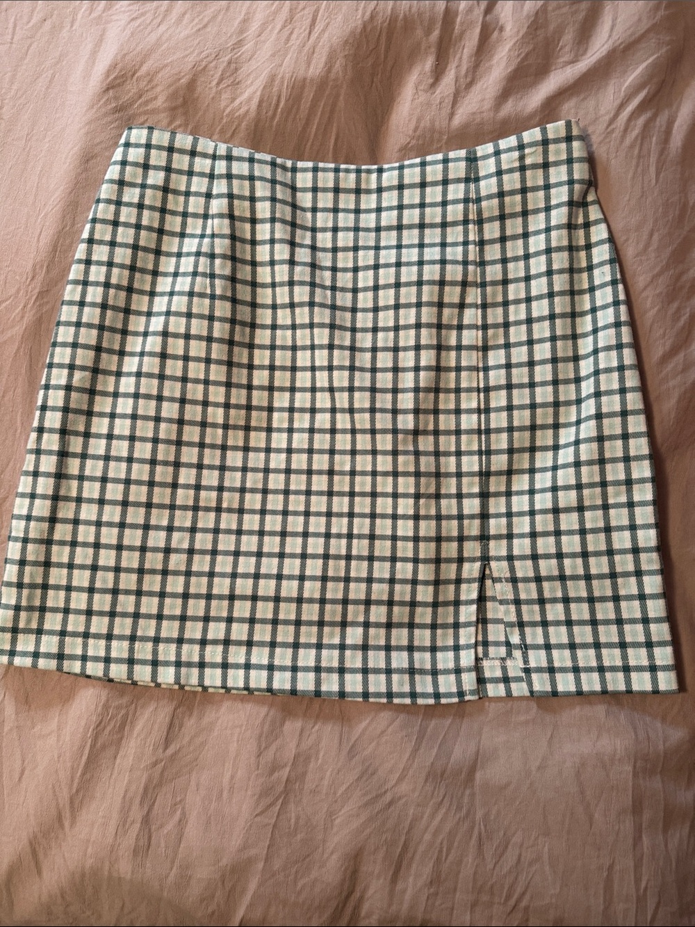 wild fable Cream and Green Plaid Mini Skirt (22)